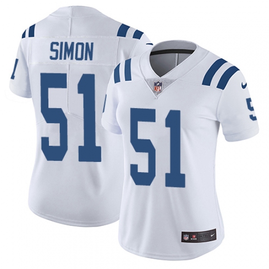 Women's Nike Indianapolis Colts 51 John Simon White Vapor Untouchable Limited Player NFL Jersey