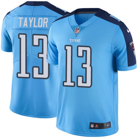 Men's Nike Tennessee Titans 13 Taywan Taylor Light Blue Team Color Vapor Untouchable Limited Player NFL Jersey