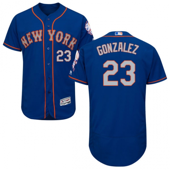 Men's Majestic New York Mets 23 Adrian Gonzalez Royal/Gray Alternate Flex Base Authentic Collection MLB Jersey