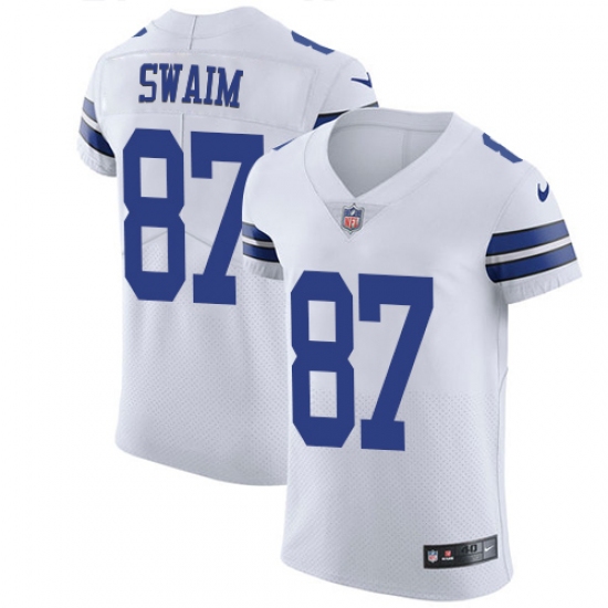 Men's Nike Dallas Cowboys 87 Geoff Swaim Elite White NFL Jersey