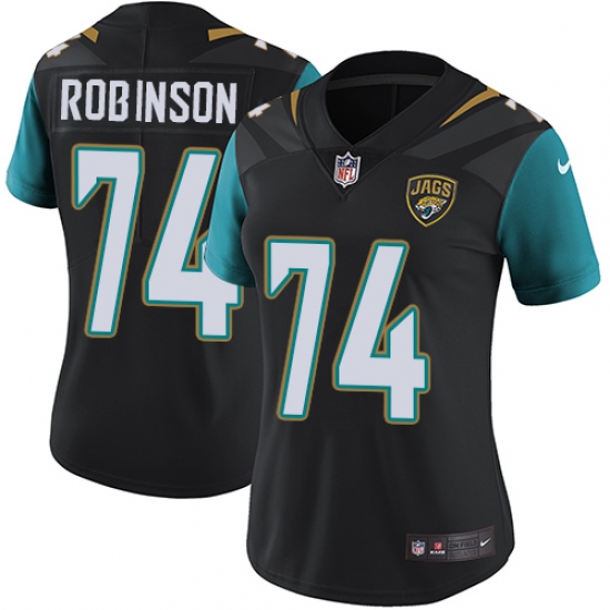Women's Nike Jacksonville Jaguars 74 Cam Robinson Black Alternate Vapor Untouchable Limited Player NFL Jersey