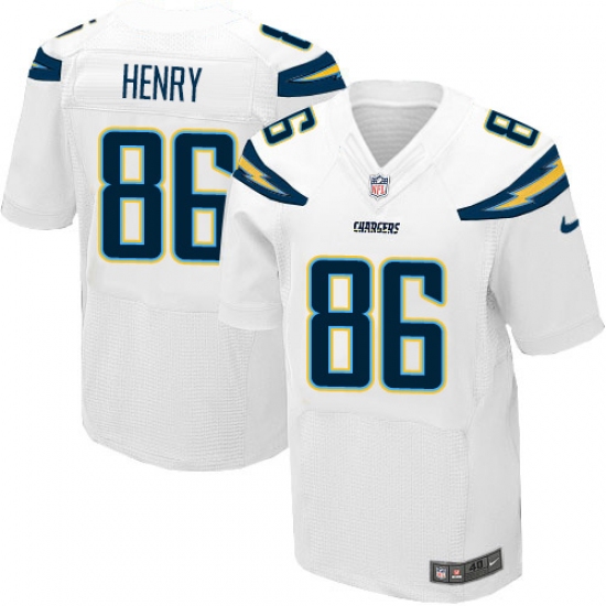 Men's Nike Los Angeles Chargers 86 Hunter Henry Elite White NFL Jersey