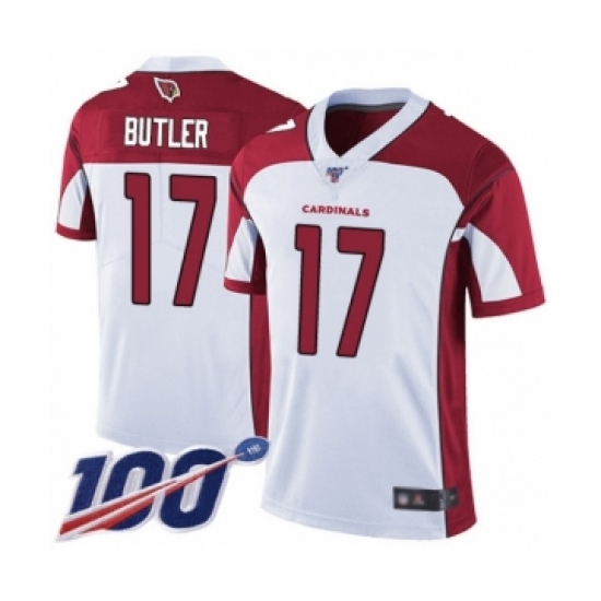 Men's Arizona Cardinals 17 Hakeem Butler White Vapor Untouchable Limited Player 100th Season Football Jersey