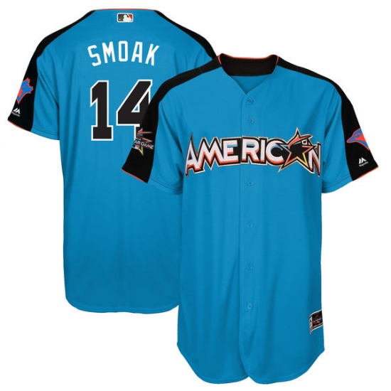 Youth Majestic Toronto Blue Jays 14 Justin Smoak Authentic Blue American League 2017 MLB All-Star MLB Jersey