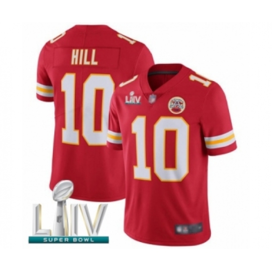 Youth Kansas City Chiefs 10 Tyreek Hill Red Team Color Vapor Untouchable Limited Player Super Bowl LIV Bound Football Jersey