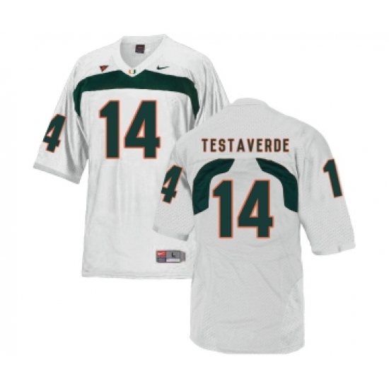 Miami Hurricanes 14 Vinny Testaverde White College Football Jersey