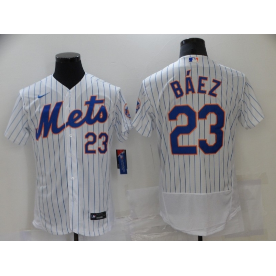 Men's Nike New York Mets 23 Keon Broxton White Authentic Baseball Jersey