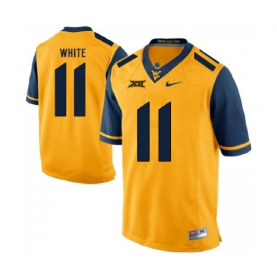 West Virginia Mountaineers 11 Kevin White Gold College Football Jersey