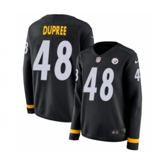 Women's Nike Pittsburgh Steelers 48 Bud Dupree Limited Black Therma Long Sleeve NFL Jersey
