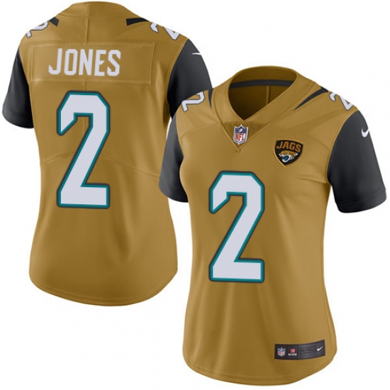 Women's Nike Jacksonville Jaguars 2 Landry Jones Limited Gold Rush Vapor Untouchable NFL Jersey