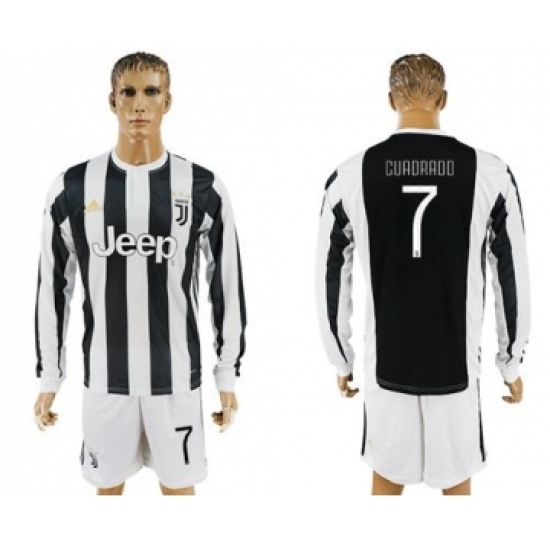 Juventus 7 Cuadrado Home Long Sleeves Soccer Club Jersey