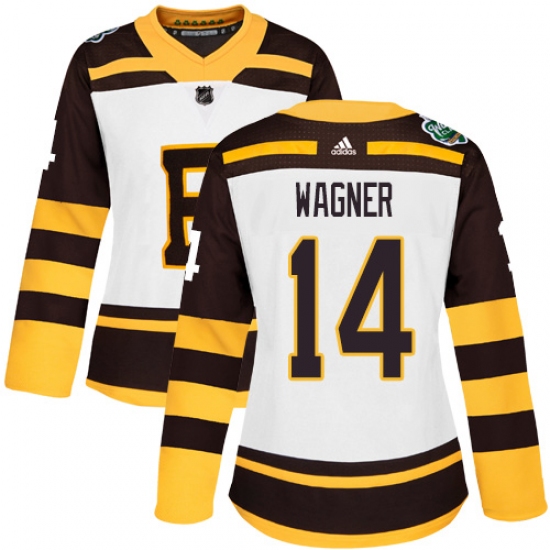 Women's Adidas Boston Bruins 14 Chris Wagner Authentic White 2019 Winter Classic NHL Jersey