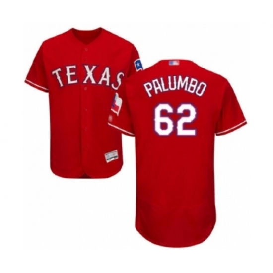 Men's Texas Rangers 62 Joe Palumbo Red Alternate Flex Base Authentic Collection Baseball Player Jersey