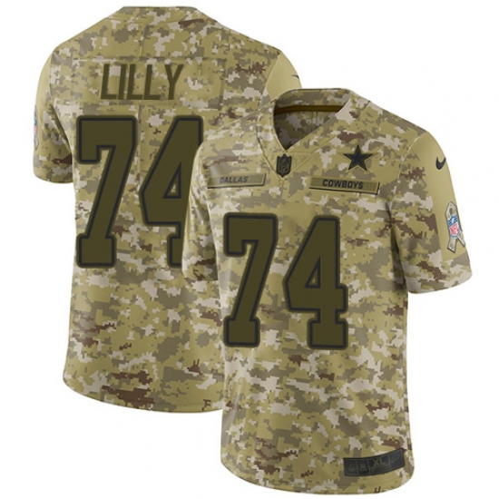Men's Nike Dallas Cowboys 74 Bob Lilly Limited Camo 2018 Salute to Service NFL Jersey