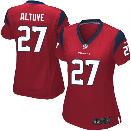 Women's Nike Houston Texans 27 Jose Altuve Game Red Alternate NFL Jersey