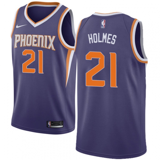 Men's Nike Phoenix Suns 21 Richaun Holmes Swingman Purple NBA Jersey - Icon Edition