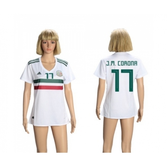 Women's Mexico 17 J.M.Corona Away Soccer Country Jersey