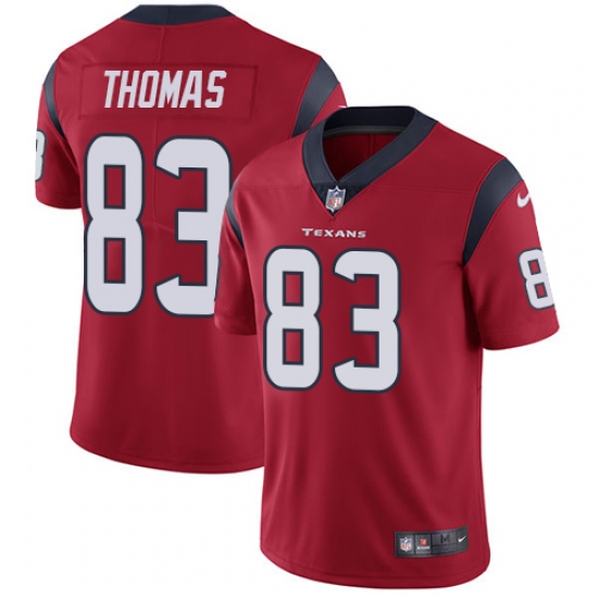 Men's Nike Houston Texans 83 Jordan Thomas Red Alternate Vapor Untouchable Limited Player NFL Jersey
