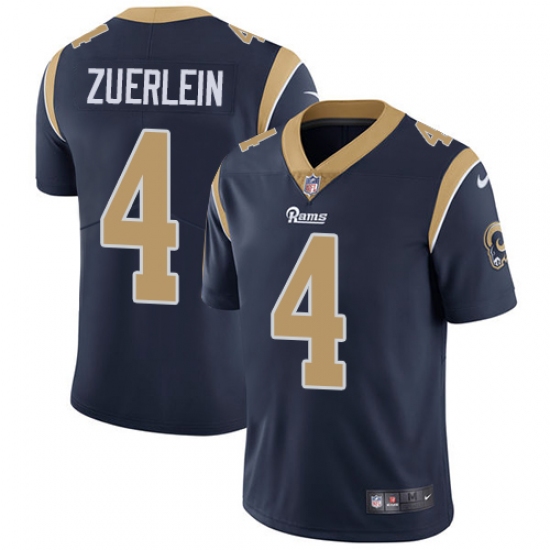 Youth Nike Los Angeles Rams 4 Greg Zuerlein Navy Blue Team Color Vapor Untouchable Limited Player NFL Jersey