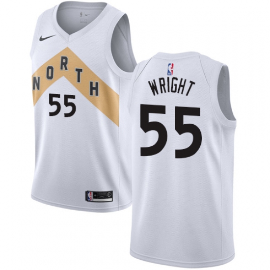 Youth Nike Toronto Raptors 55 Delon Wright Swingman White NBA Jersey - City Edition