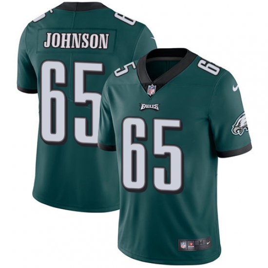 Youth Nike Philadelphia Eagles 65 Lane Johnson Midnight Green Team Color Vapor Untouchable Limited Player NFL Jersey