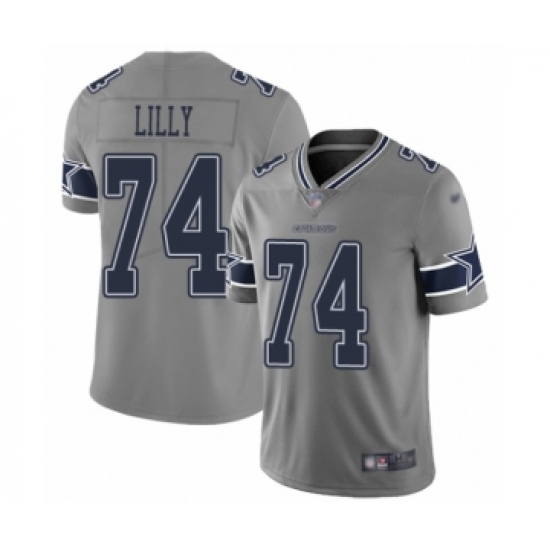 Men's Dallas Cowboys 74 Bob Lilly Limited Gray Inverted Legend Football Jersey