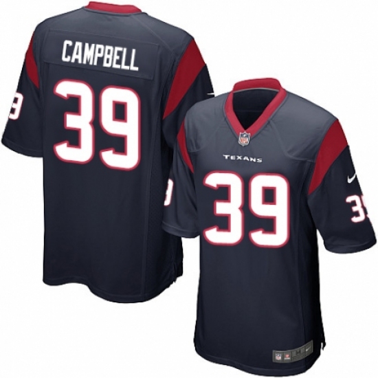 Men's Nike Houston Texans 39 Ibraheim Campbell Game Navy Blue Team Color NFL Jersey