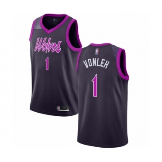 Men's Minnesota Timberwolves 1 Noah Vonleh Authentic Purple Basketball Jersey - City Edition
