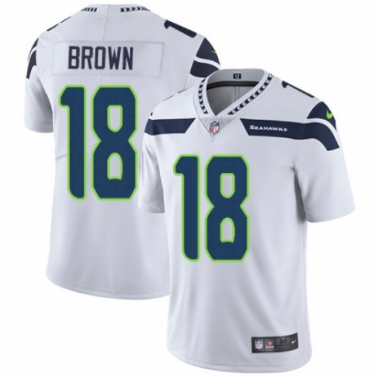 Youth Nike Seattle Seahawks 18 Jaron Brown White Vapor Untouchable Limited Player NFL Jersey