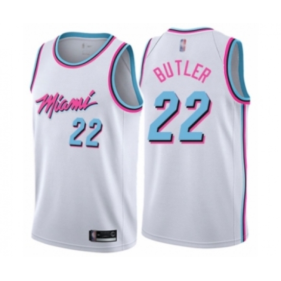 Men's Miami Heat 22 Jimmy Butler Authentic White Basketball Jersey - City Edition