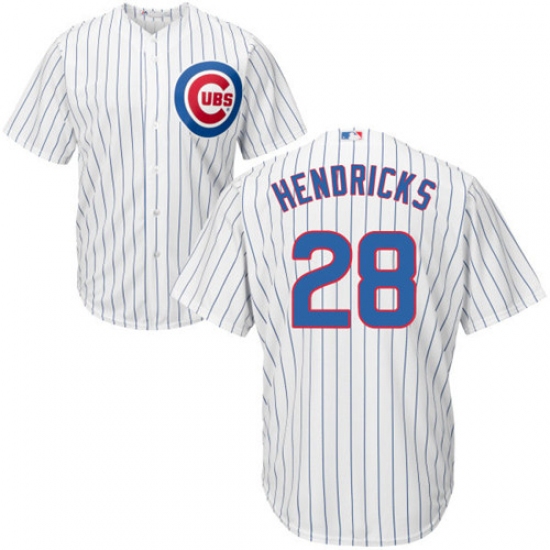 Youth Majestic Chicago Cubs 28 Kyle Hendricks Authentic White Home Cool Base MLB Jersey