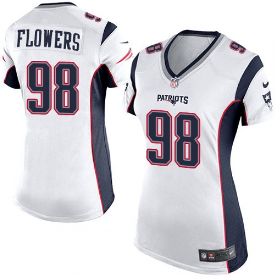 Women's Nike New England Patriots 98 Trey Flowers Game White NFL Jersey