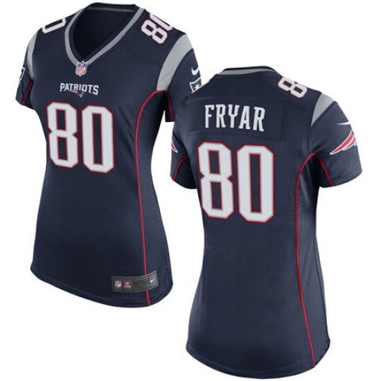 Women's Nike New England Patriots 80 Irving Fryar Game Navy Blue Team Color NFL Jersey