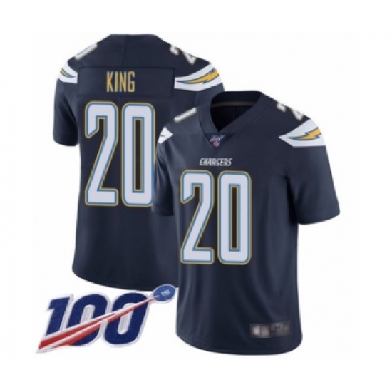 Men's Los Angeles Chargers 20 Desmond King Navy Blue Team Color Vapor Untouchable Limited Player 100th Season Football Jersey
