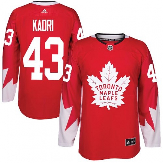 Men's Adidas Toronto Maple Leafs 43 Nazem Kadri Premier Red Alternate NHL Jersey