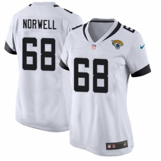 Women's Nike Jacksonville Jaguars 68 Andrew Norwell Game White NFL Jersey