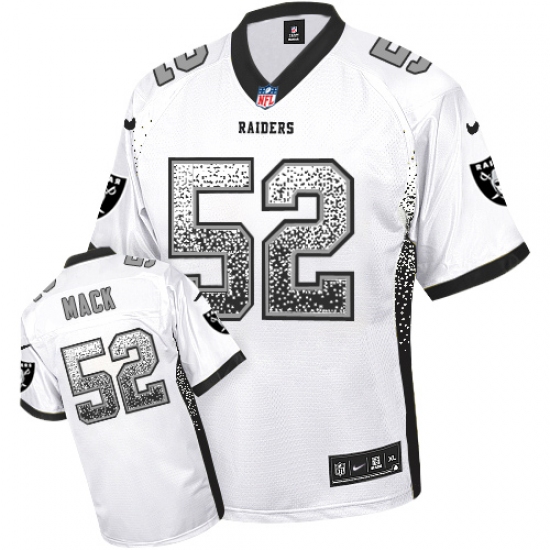 Men's Nike Oakland Raiders 52 Khalil Mack Elite White Drift Fashion NFL Jersey