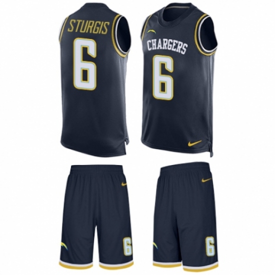 Men's Nike Los Angeles Chargers 6 Caleb Sturgis Limited Navy Blue Tank Top Suit NFL Jersey