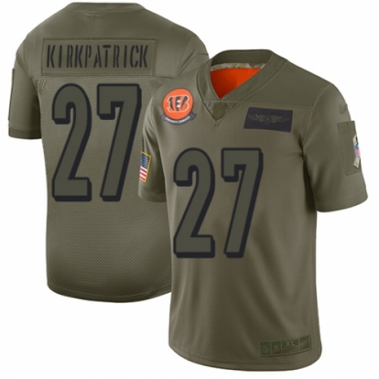 Men's Cincinnati Bengals 27 Dre Kirkpatrick Limited Camo 2019 Salute to Service Football Jersey