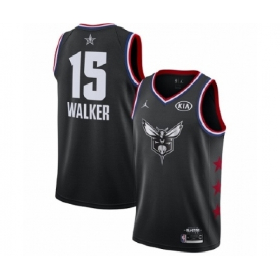 Women's Jordan Charlotte Hornets 15 Kemba Walker Swingman Black 2019 All-Star Game Basketball Jersey
