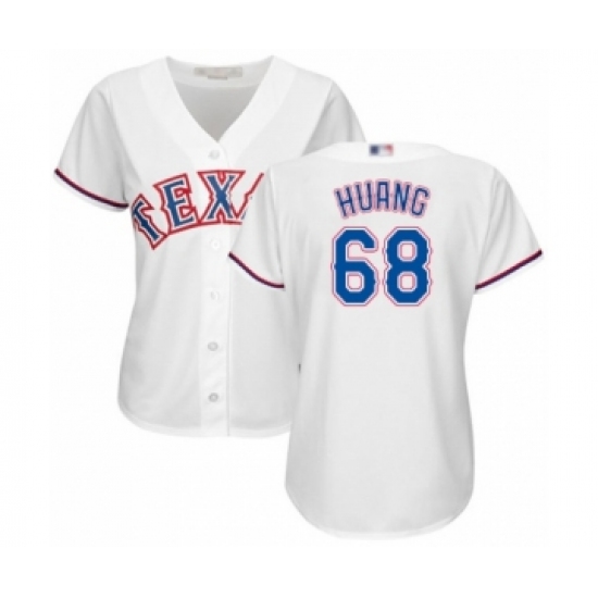 Women's Texas Rangers 68 Wei-Chieh Huang Authentic White Home Cool Base Baseball Player Jersey