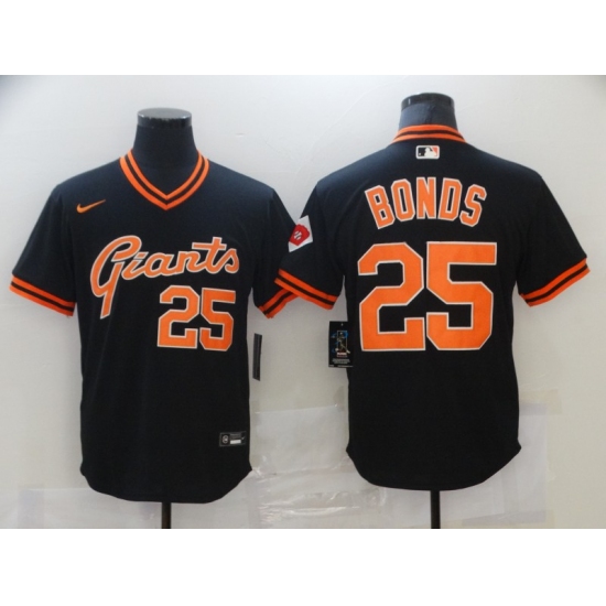 Men's Nike San Francisco Giants 25 Barry Bonds Black Fashion Baseball Jersey