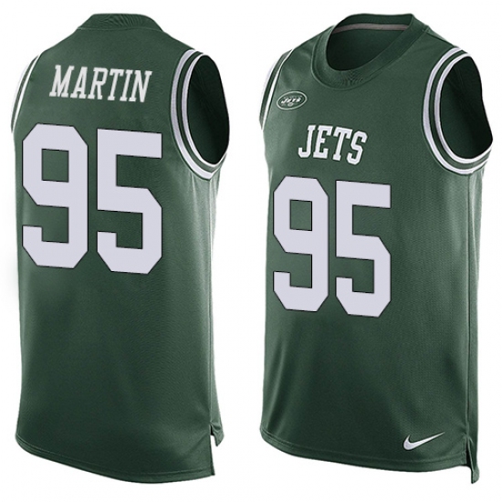 Men's Nike New York Jets 95 Josh Martin Limited Green Player Name & Number Tank Top NFL Jersey