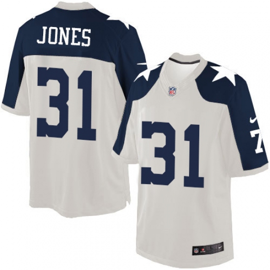 Men's Nike Dallas Cowboys 31 Byron Jones Limited White Throwback Alternate NFL Jersey