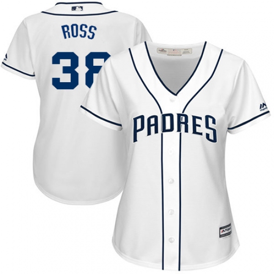 Women's Majestic San Diego Padres 38 Tyson Ross Authentic White Home Cool Base MLB Jersey