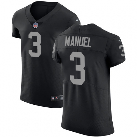 Men's Nike Oakland Raiders 3 E. J. Manuel Black Team Color Vapor Untouchable Elite Player NFL Jersey