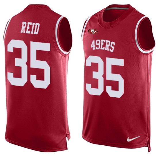 Men's Nike San Francisco 49ers 35 Eric Reid Limited Red Player Name & Number Tank Top NFL Jersey