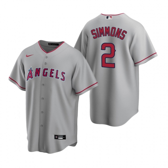 Men's Nike Los Angeles Angels 2 Andrelton Simmons Gray Road Stitched Baseball Jersey