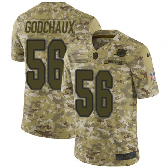 Men's Nike Miami Dolphins 56 Davon Godchaux Limited Camo 2018 Salute to Service NFL Jersey