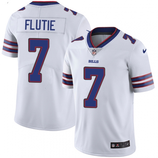 Men's Nike Buffalo Bills 7 Doug Flutie White Vapor Untouchable Limited Player NFL Jersey